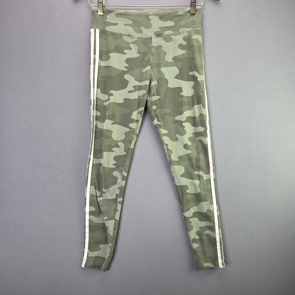 SO Favorite Hi-Rise Leggings XL 14/16 Green Camo Side Stripe Stretch Athletic
